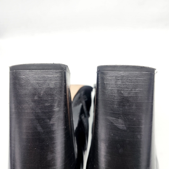 CARAVELA Strut Black Parent Leather Heel Zip Bootie Size 38 - Picture 10 of 15